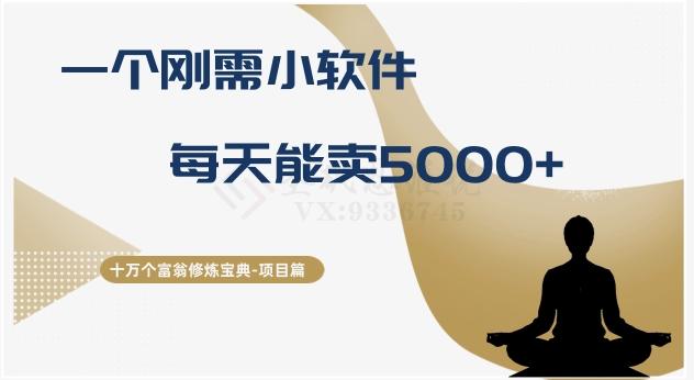 十万个富翁修炼宝典之17.一个刚需小软件，每天能卖5000+-豪讯资源网