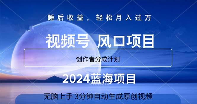2024蓝海项目，3分钟自动生成视频，月入过万-豪讯资源网