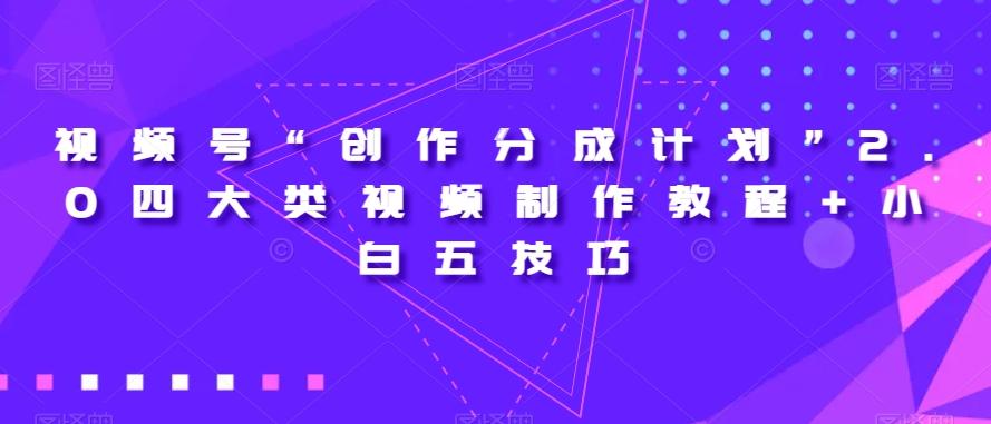 视频号“创作分成计划”2.0四大类视频制作教程+小白五技巧【揭秘】-豪讯资源网