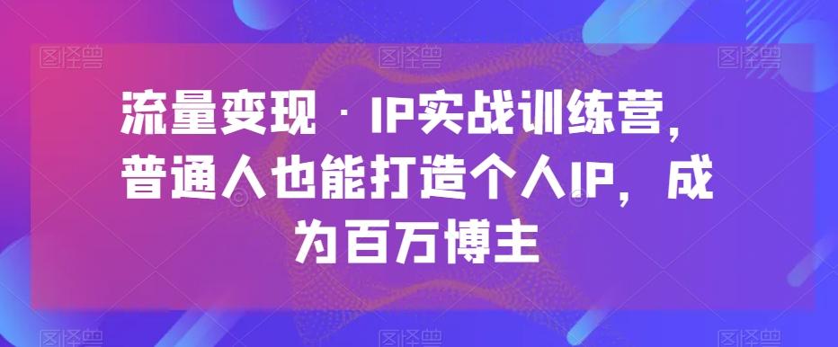 流量变现·IP实战训练营，普通人也能打造个人IP，成为百万博主-豪讯资源网