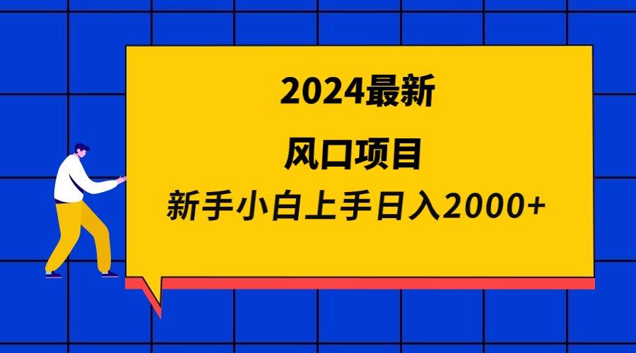 (9483期)2024最新风口项目 新手小白日入2000+-豪讯资源网