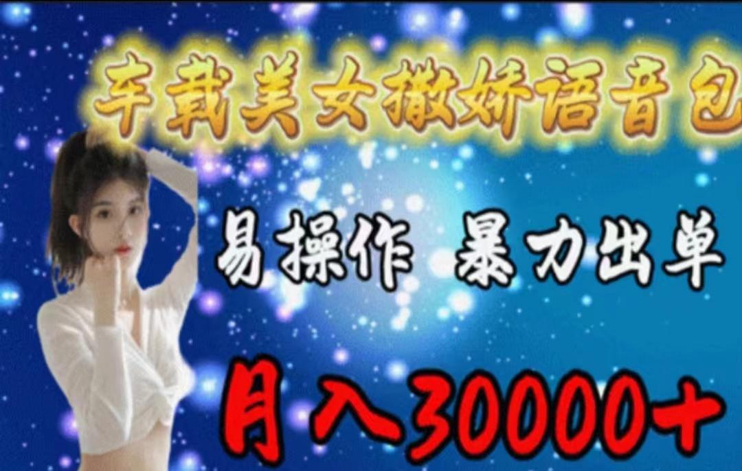 车载美女撒娇语音包，执行就出单，月入3000＋，小白看完课程就能马上实操-豪讯资源网