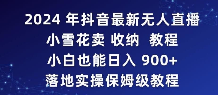 2024年抖音最新无人直播小雪花卖收纳教程，小白也能日入900+落地实操保姆级教程【揭秘】-豪讯资源网