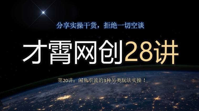 才霄网创28讲第20讲：闲鱼引流的3种另类玩法实操！-豪讯资源网