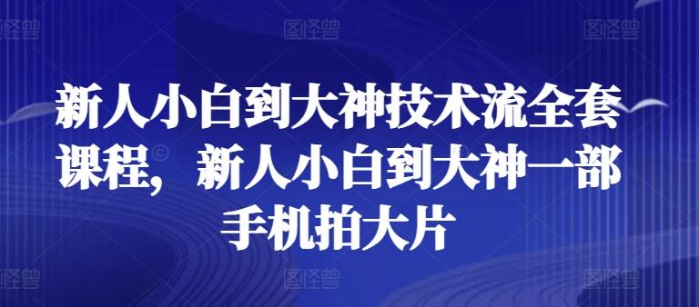 新人小白到大神技术流全套课程，新人小白到大神一部手机拍大片-豪讯资源网