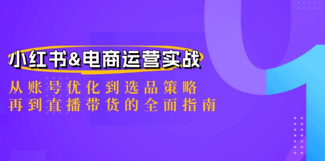 小红书&电商运营实战：从账号优化到选品策略，再到直播带货的全面指南-豪讯资源网