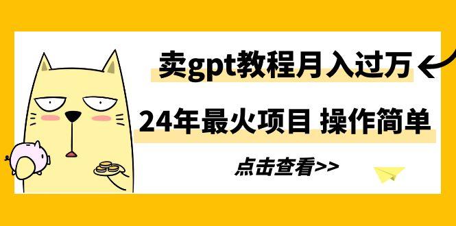24年最火项目，卖gpt教程月入过万，操作简单-豪讯资源网