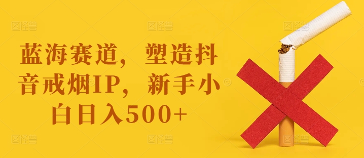 蓝海赛道，塑造抖音戒烟IP，新手小白日入500+【揭秘】-豪讯资源网