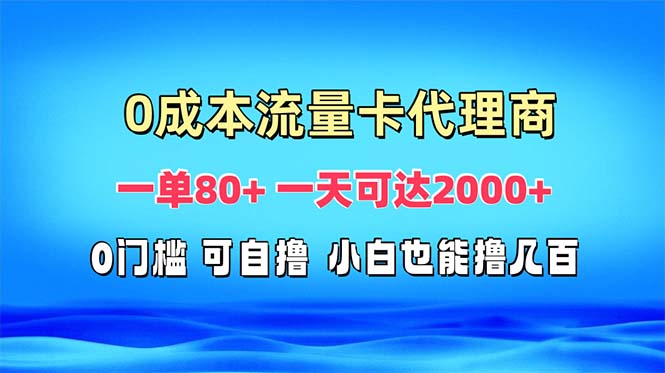 免费流量卡代理一单80+ 一天可达2000+-豪讯资源网
