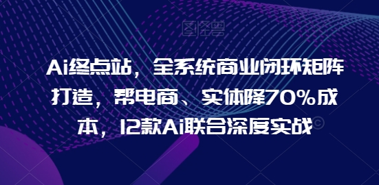Ai终点站，全系统商业闭环矩阵打造，帮电商、实体降70%成本，12款Ai联合深度实战【0906更新】-豪讯资源网