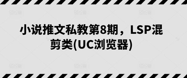 小说推文私教第8期，LSP混剪类(UC浏览器)-豪讯资源网