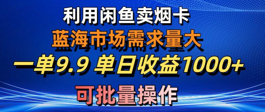 利用咸鱼卖烟卡，蓝海市场需求量大，一单9.9单日收益1000+，可批量操作-豪讯资源网