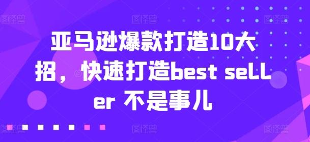 亚马逊爆款打造10大招，快速打造best seller 不是事儿-豪讯资源网