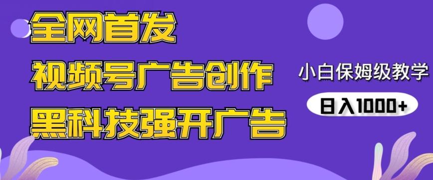 全网首发蝴蝶号广告创作，用AI做视频，黑科技强开广告，小白跟着做，日入1000+【揭秘】-豪讯资源网
