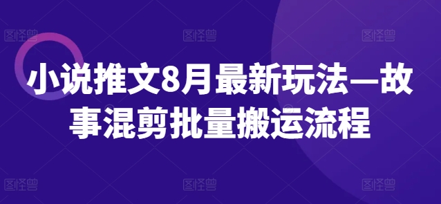 小说推文8月最新玩法—故事混剪批量搬运流程-豪讯资源网