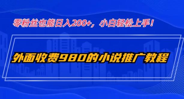 外面收费980的小说推广教程：零粉丝也能日入200+，小白轻松上手！-豪讯资源网