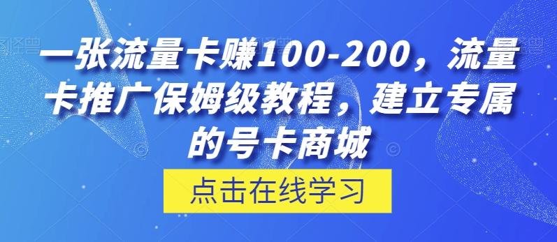 一张流量卡赚100-200，流量卡推广保姆级教程，建立专属的号卡商城-豪讯资源网