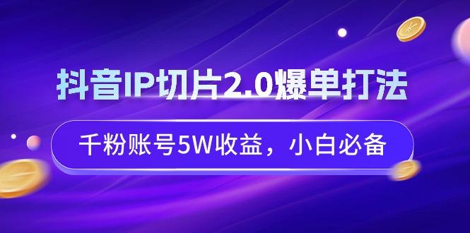 抖音IP切片2.0爆单打法，千粉账号5W收益，小白必备-豪讯资源网