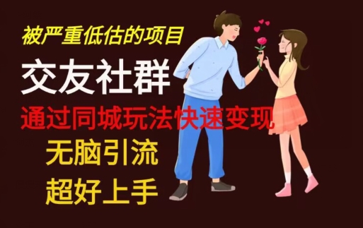 【无脑引流】同城搭子交友社群玩法教学-豪讯资源网