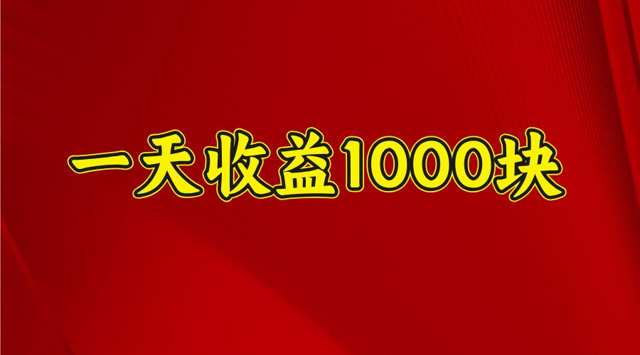 一天收益1000块，2025全网首发-豪讯资源网