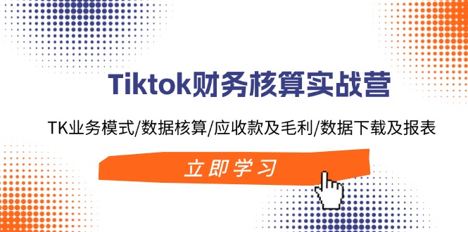 Tiktok财务核算实战营：TK业务模式/数据核算/应收款及毛利/数据下载及报表-豪讯资源网