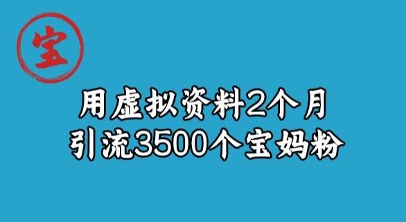 宝哥虚拟资料项目，2个月引流3500个宝妈粉-豪讯资源网