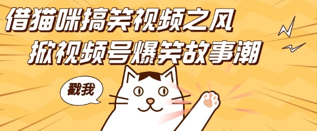 借猫咪搞笑视频之风，掀视频号爆笑故事潮，轻松日入四位数，无门槛快速入门!-豪讯资源网