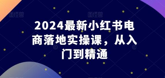2024最新小红书电商落地实操课，从入门到精通-豪讯资源网
