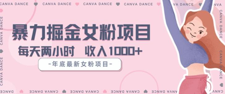 年底暴力女粉掘金项目5天变现1.5W+【揭秘】-豪讯资源网