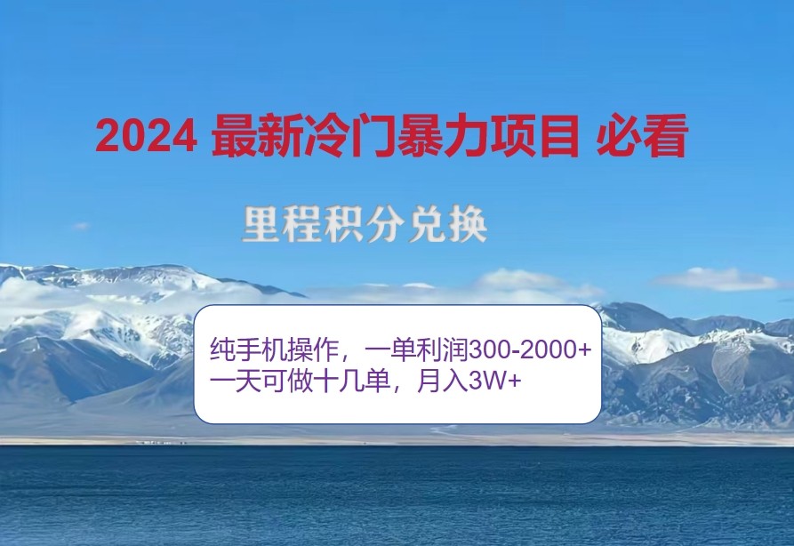 2024惊爆冷门暴利，里程积分最新玩法，高爆发期，一单300+—2000+-豪讯资源网