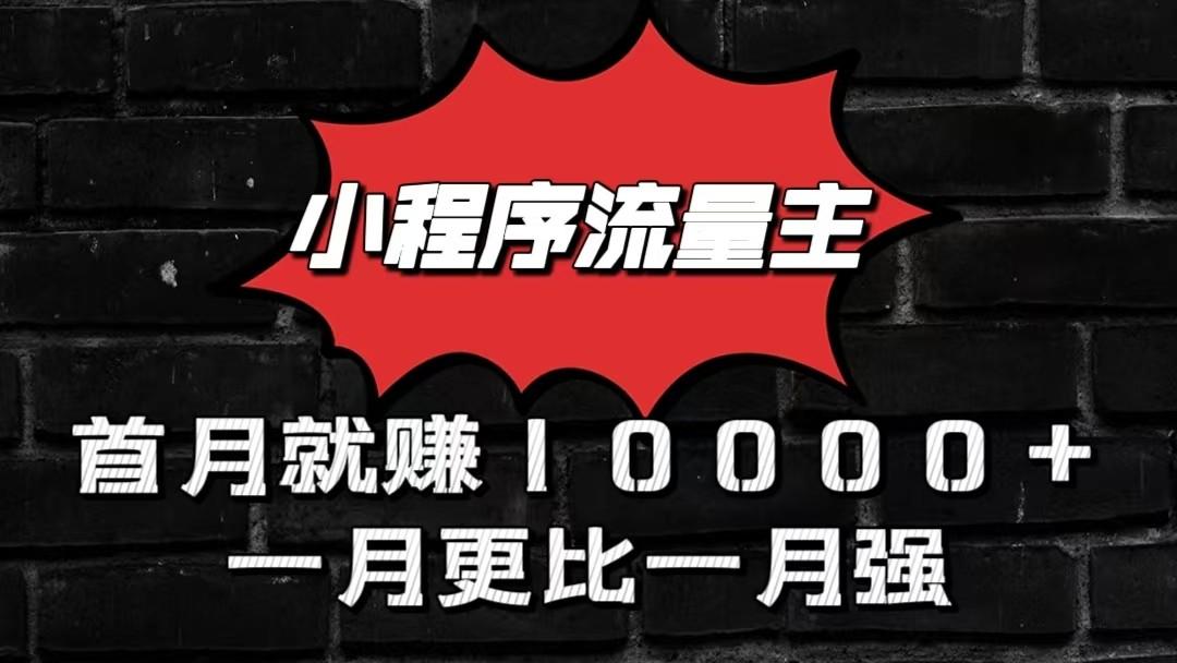 小程序流量主首月就赚10000+，一月更比一月强！小本创业首选-豪讯资源网