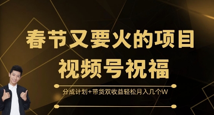 春节又要火的项目视频号祝福，分成计划+带货双收益，轻松月入几个W【揭秘】-豪讯资源网