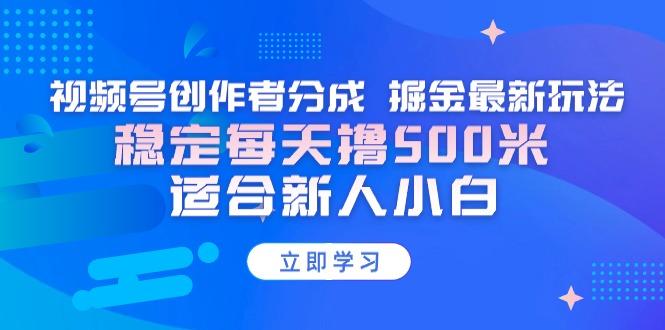 【蓝海项目】视频号创作者分成 掘金最新玩法 稳定每天撸500米 适合新人小白-豪讯资源网
