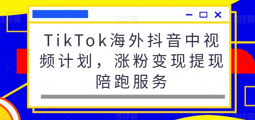 TikTok海外抖音中视频计划，涨粉变现提现陪跑服务-豪讯资源网