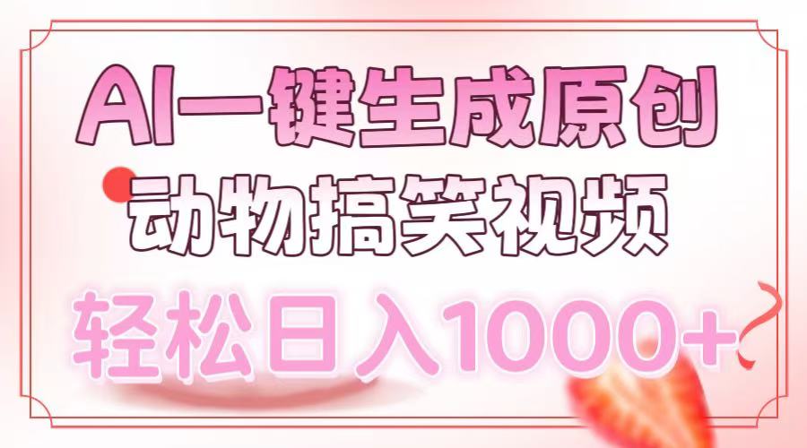 AI一键生成原创动物搞笑视频，轻松日入1000+-豪讯资源网