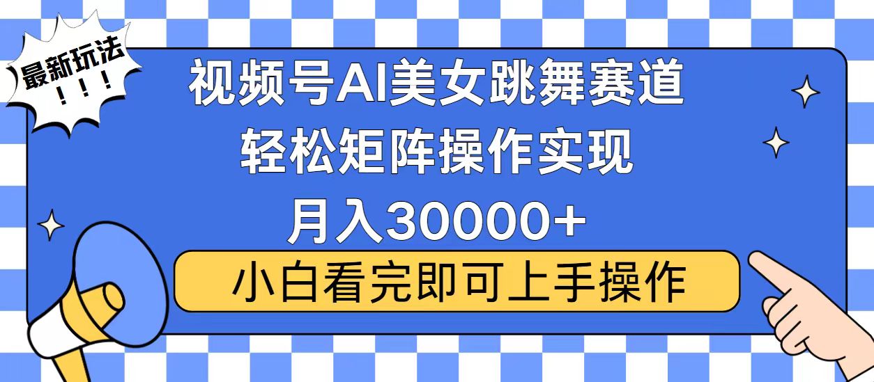 视频号蓝海赛道玩法，当天起号，拉爆流量收益，小白也能轻松月入30000+-豪讯资源网