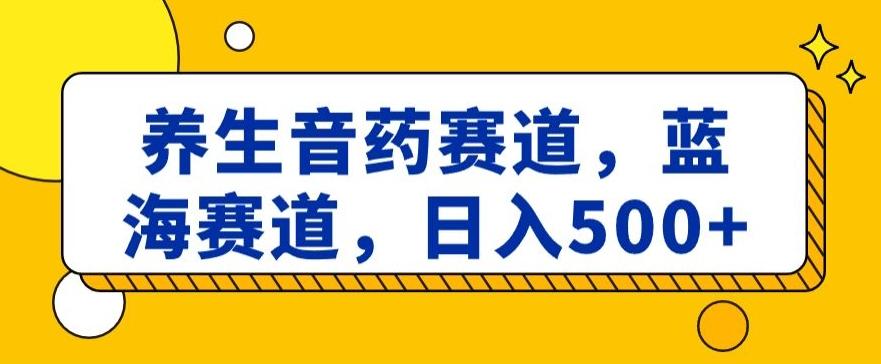 养生音药赛道，蓝海赛道，日入500+【揭秘】-豪讯资源网