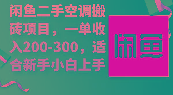 (9539期)闲鱼二手空调搬砖项目，一单收入200-300，适合新手小白上手-豪讯资源网