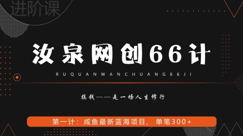 汝泉网创66计之第1计：闲鱼长期稳定项目，单笔变现300+-豪讯资源网