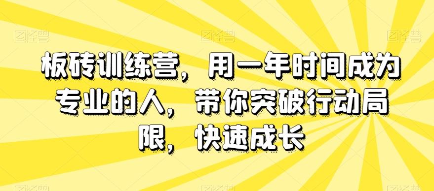 板砖训练营，用一年时间成为专业的人，带你突破行动局限，快速成长-豪讯资源网