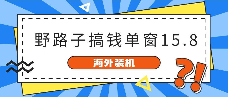 海外装机，野路子搞钱，单窗口15.8，亲测已变现10000+-豪讯资源网