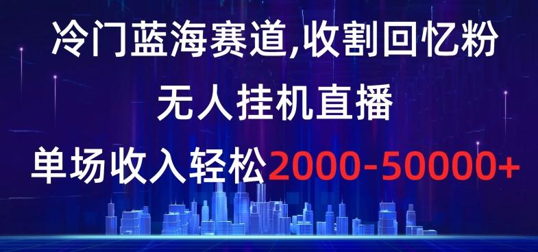 冷门蓝海赛道，收割回忆粉，无人挂机直播，单场收入轻松2000-5w+【揭秘】-豪讯资源网