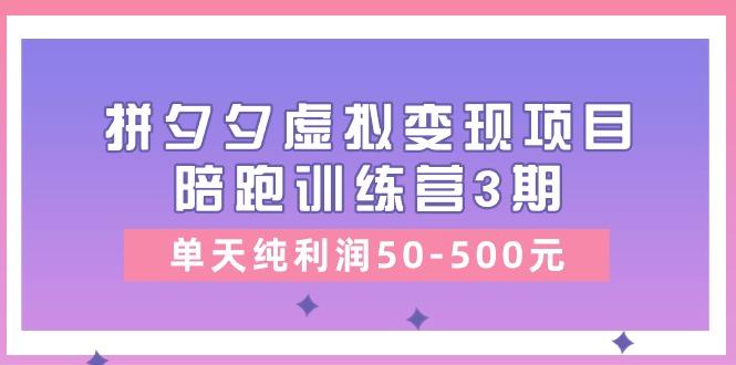 某收费培训《拼夕夕虚拟变现项目陪跑训练营3期》单天纯利润50-500元-豪讯资源网