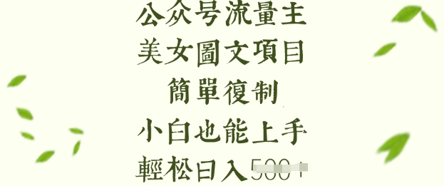 流量主长期收益项目，美女图片简单复制，小白也能上手，轻松日入5张-豪讯资源网