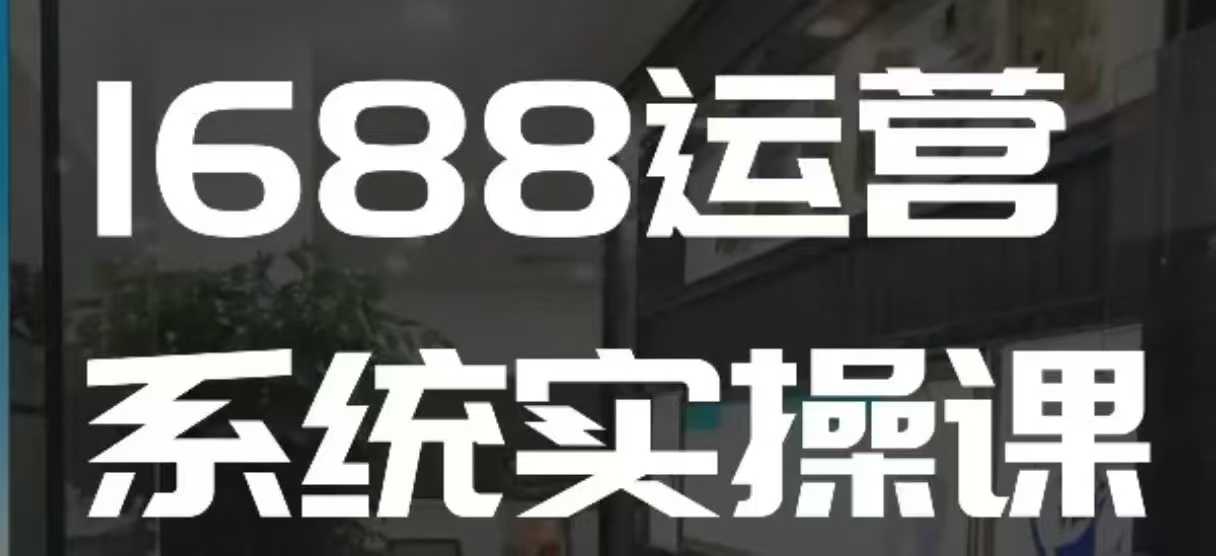 1688高阶运营系统实操课，快速掌握1688店铺运营的核心玩法-豪讯资源网
