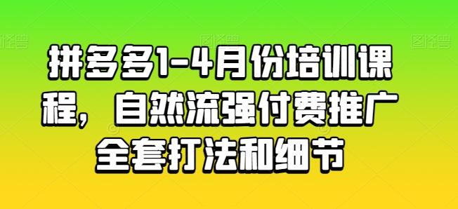 拼多多1-4月份培训课程，自然流强付费推广全套打法和细节-豪讯资源网