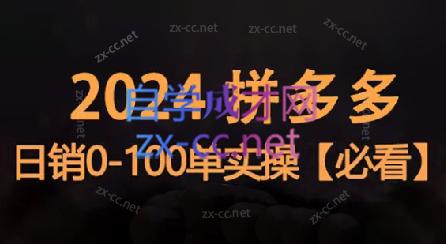 恒哥·2024拼多多日销0-100单实操-豪讯资源网