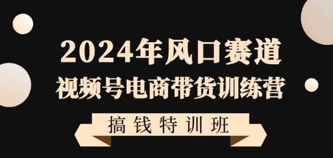 2024年风口赛道视频号电商带货训练营搞钱特训班，带领大家快速入局自媒体电商带货-豪讯资源网