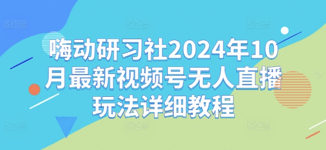 嗨动研习社2024年10月最新视频号无人直播玩法详细教程-豪讯资源网