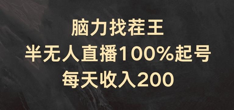 脑力找茬王，半无人直播100%起号，每天收入200+【揭秘】-豪讯资源网